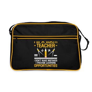 Mathelehrer Schullehrer Lustige Mathelehrer S - Retro Tasche - Schwarz/Gold - Vorne
