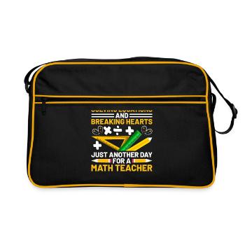 Mathelehrer Schullehrer Lustige Mathelehrer S - Retro Tasche - Schwarz/Gold - Vorne