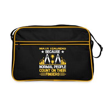 Mathelehrer Schullehrer Lustige Mathelehrer S - Retro Tasche - Schwarz/Gold - Vorne
