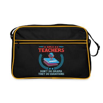 Mathelehrer Schullehrer Lustige Mathelehrer S - Retro Tasche - Schwarz/Gold - Vorne
