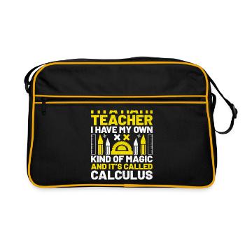Mathelehrer Schullehrer Lustige Mathelehrer S - Retro Tasche - Schwarz/Gold - Vorne