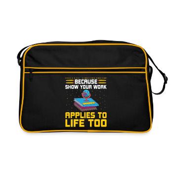 Mathelehrer Schullehrer Lustige Mathelehrer S - Retro Tasche - Schwarz/Gold - Vorne