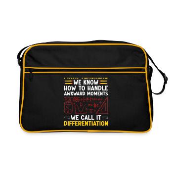 Mathelehrer Schullehrer Lustige Mathelehrer S - Retro Tasche - Schwarz/Gold - Vorne