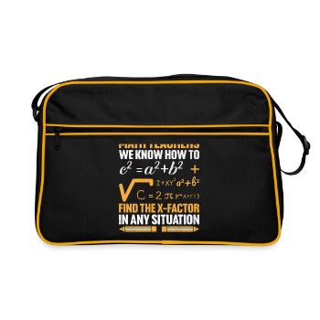 Mathelehrer Schullehrer Lustige Mathelehrer S - Retro Tasche - Schwarz/Gold - Vorne