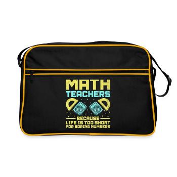 Mathelehrer Schullehrer Lustige Mathelehrer S - Retro Tasche - Schwarz/Gold - Vorne