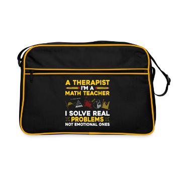 Mathelehrer Schullehrer Lustige Mathelehrer S - Retro Tasche - Schwarz/Gold - Vorne