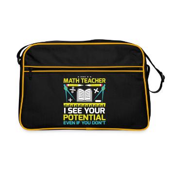 Mathelehrer Schullehrer Lustige Mathelehrer S - Retro Tasche - Schwarz/Gold - Vorne
