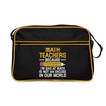 Mathelehrer Schullehrer Lustige Mathelehrer S - Retro Tasche - Schwarz/Gold - Vorne