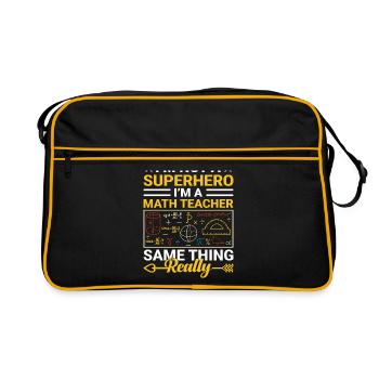 Mathelehrer Schullehrer Lustige Mathelehrer S - Retro Tasche - Schwarz/Gold - Vorne