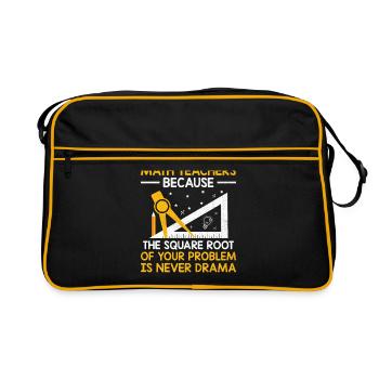 Mathelehrer Schullehrer Lustige Mathelehrer S - Retro Tasche - Schwarz/Gold - Vorne