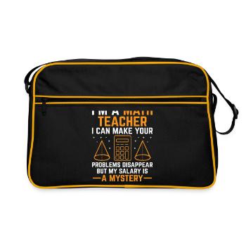 Mathelehrer Schullehrer Lustige Mathelehrer S - Retro Tasche - Schwarz/Gold - Vorne