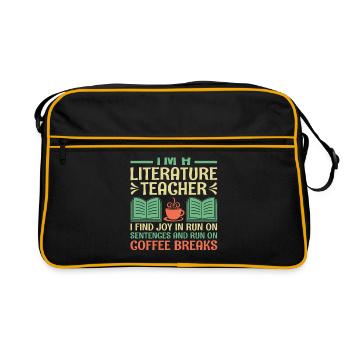 Professeur de littérature Professeur d’école Professeur drôle S - Sac Retro - noir/or - Devant