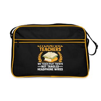 Professeur de littérature Professeur d’école Professeur drôle S - Sac Retro - noir/or - Devant