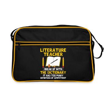 Professeur de littérature Professeur d’école Professeur drôle S - Sac Retro - noir/or - Devant
