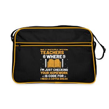 Professeur de littérature Professeur d’école Professeur drôle S - Sac Retro - noir/or - Devant