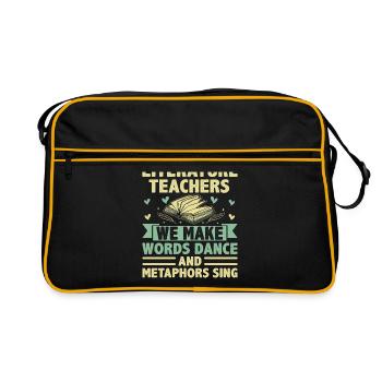 Professeur de littérature Professeur d’école Professeur drôle S - Sac Retro - noir/or - Devant