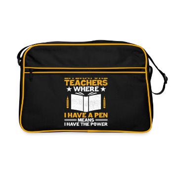 Professeur de littérature Professeur d’école Professeur drôle S - Sac Retro - noir/or - Devant