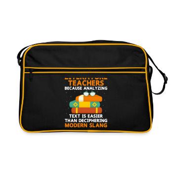 Professeur de littérature Professeur d’école Professeur drôle S - Sac Retro - noir/or - Devant