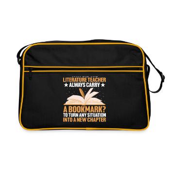 Professeur de littérature Professeur d’école Professeur drôle S - Sac Retro - noir/or - Devant