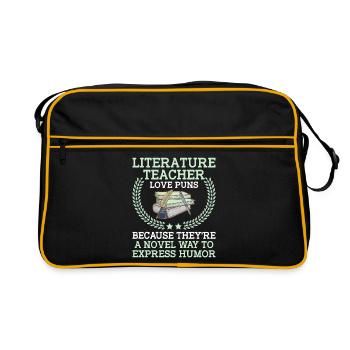 Professeur de littérature Professeur d’école Professeur drôle S - Sac Retro - noir/or - Devant