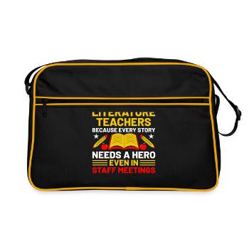 Professeur de littérature Professeur d’école Professeur drôle S - Sac Retro - noir/or - Devant