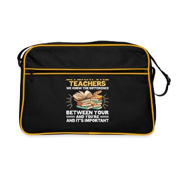 Professeur de littérature Professeur d’école Professeur drôle S - Sac Retro - noir/or - Devant