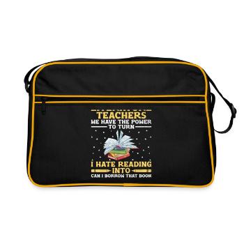 Professeur de littérature Professeur d’école Professeur drôle S - Sac Retro - noir/or - Devant
