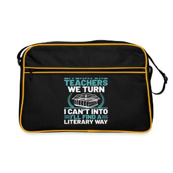 Professeur de littérature Professeur d’école Professeur drôle S - Sac Retro - noir/or - Devant