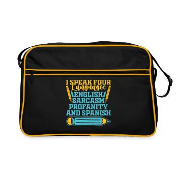 Foreign Language Teacher School Languages Teachers - Retro Bag - black/gold - Front
