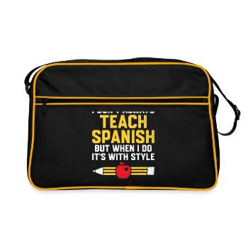 Foreign Language Teacher School Languages Teachers - Retro Bag - black/gold - Front