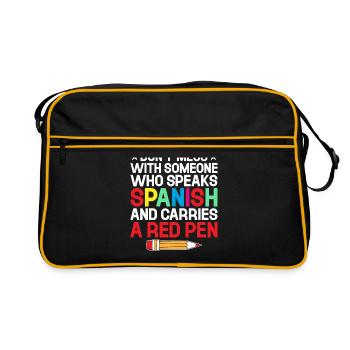Foreign Language Teacher School Languages Teachers - Retro Bag - black/gold - Front
