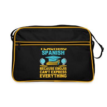 Foreign Language Teacher School Languages Teachers - Retro Bag - black/gold - Front