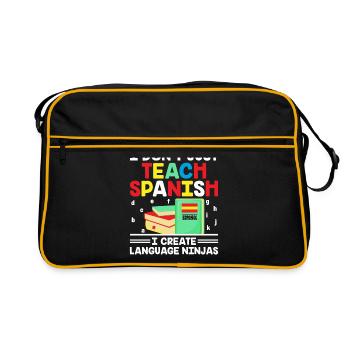 Foreign Language Teacher School Languages Teachers - Retro Bag - black/gold - Front