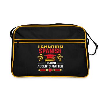 Foreign Language Teacher School Languages Teachers - Retro Bag - black/gold - Front