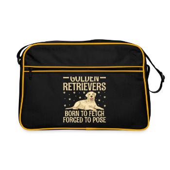 Golden Retrievers Born To Fetch Forced To Pose GR - Retro Bag - black/gold - Front