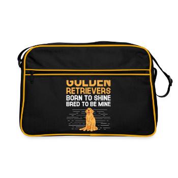 Golden Retrievers Born To Shine Bred To Be Mine GR - Retro Bag - black/gold - Front