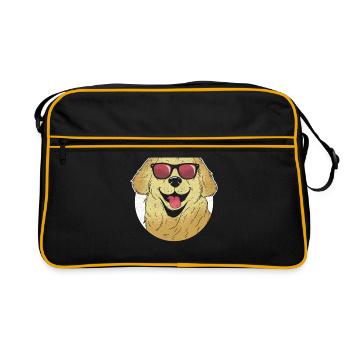 Golden Retriever Sunglasses GR Dog Retrievers - Retro Bag - black/gold - Front