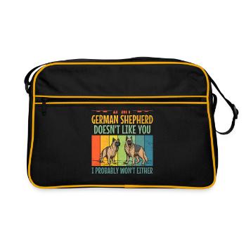 Si mon berger allemand ne t’aime pas, je risque de - Sac Retro - noir/or - Devant
