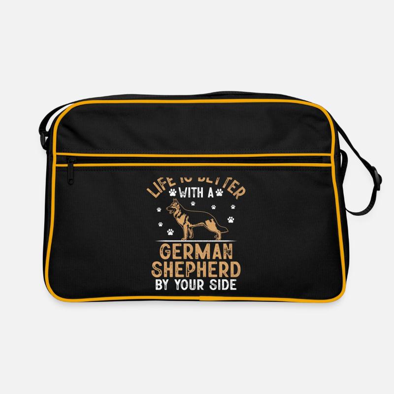 Life Is Better With A German Shepherd By Your Side Retro Bag