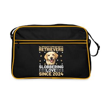 Labrador Retrievers Bave d’amour depuis 2024 Lab - Sac Retro - noir/or - Devant