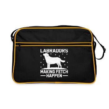 Labradors Making Fetch Happen Labrador Retriever L - Retro Bag - black/gold - Front