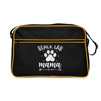 Black Lab Mama Labrador Retriever Hundeliebhaber - Retro Tasche - Schwarz/Gold - Vorne