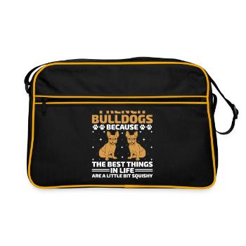 French Bulldogs Because The Best Things In Life Fr - Retro Bag - black/gold - Front