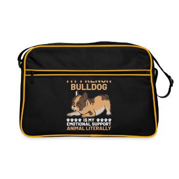Mon bouledogue français est mon animal de soutien émotionnel L - Sac Retro - noir/or - Devant