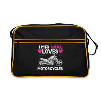 Cette fille aime les motos Motard Mot - Sac Retro - noir/or - Devant