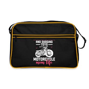 Chasing Sunsets And Dodging Toys Motorcycle Mom Li - Retro Bag - black/gold - Front