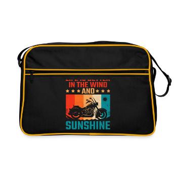 La vie est meilleure dans le vent et le soleil à moto - Sac Retro - noir/or - Devant