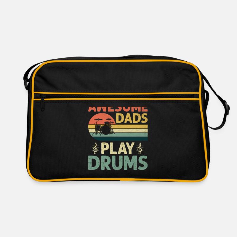 Awesome Dads Play Drums Drumming Drum Drummer Fath Retro Tasche