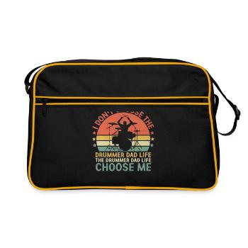 Der Schlagzeuger Papa Leben Choose Me Schlagtrommel - Retro Tasche - Schwarz/Gold - Vorne