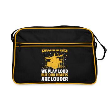 Drummers We Play Loud But Our Hearts Are Louder Dr - Retro Bag - black/gold - Front